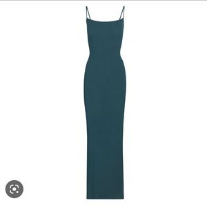 Skims teal soft lounge slip dress
